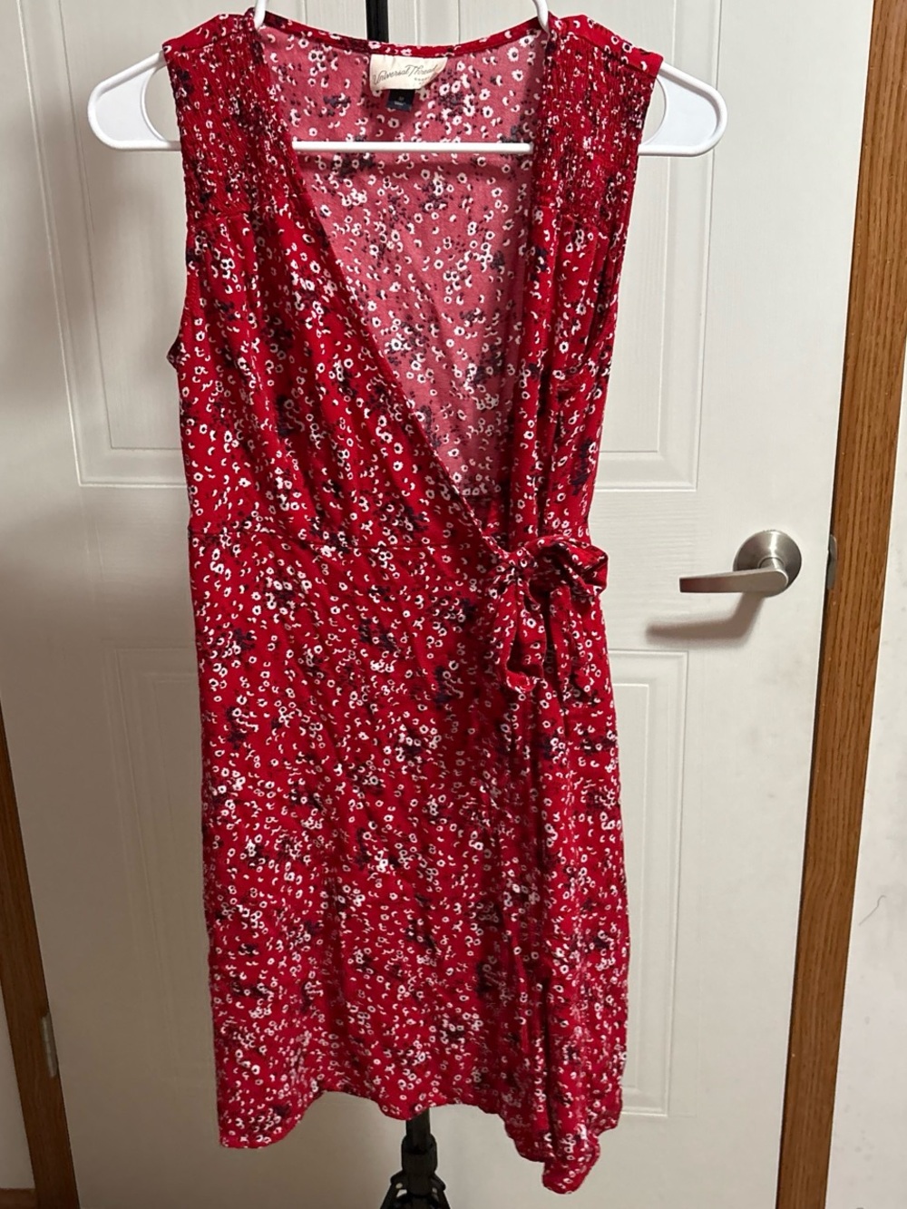 Universal Thread Red Floral Wrap Midi Dress